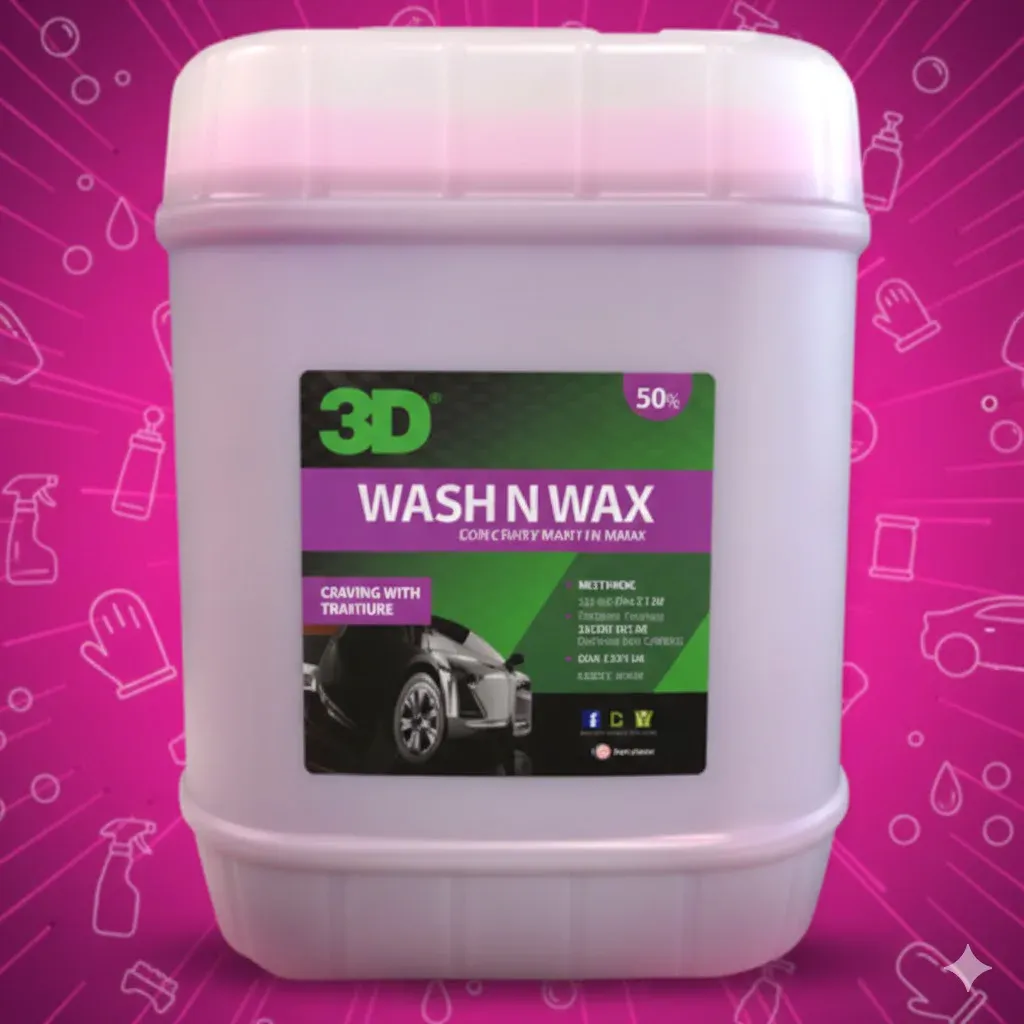 3D Wash N Wax Cilalı Oto Yıkama Şampuanı 1/128 Konsantre 20 L