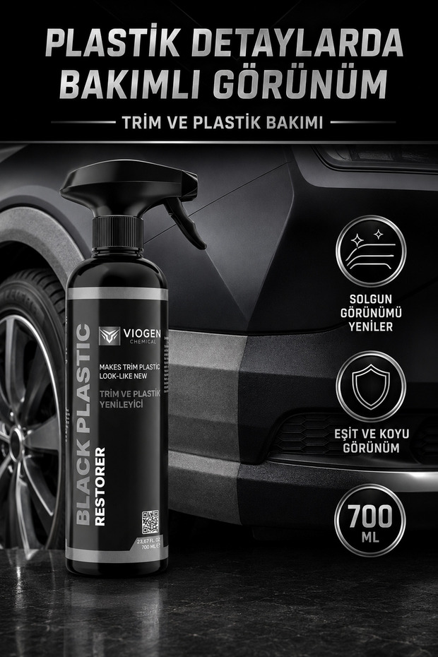 Viogen Chemical Black Plastic Restorer Trim ve Plastik Yenileyici 700 ml