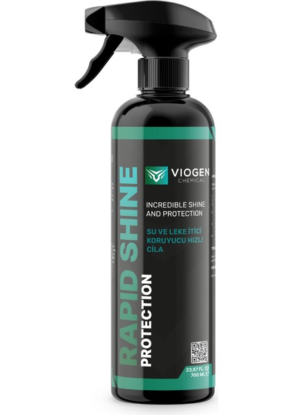 Viogen Chemical Rapid Shine Protection Su ve Leke İtici Koruyucu Hızlı Cila 700 ml