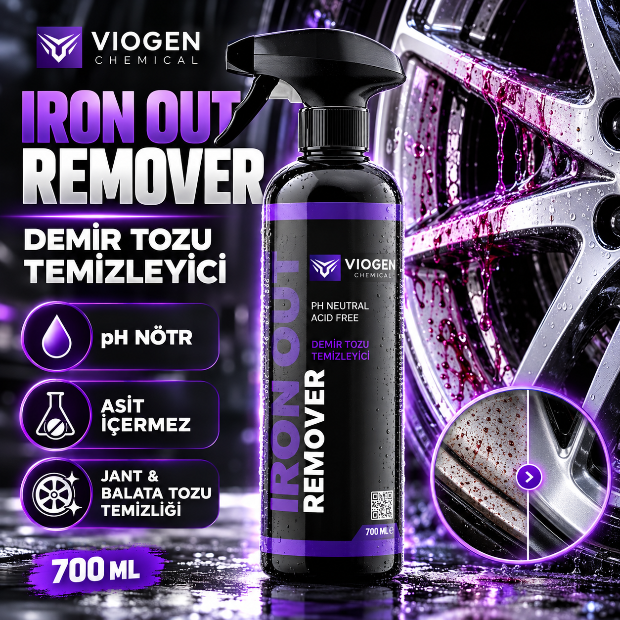 Viogen Chemical Iron Out Remover Demir Tozu Temizleyici 700 ml