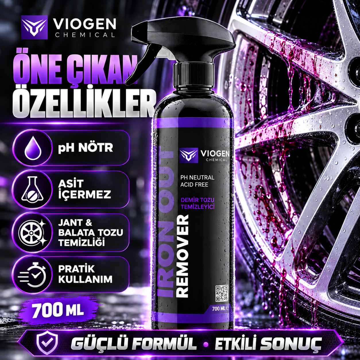 Viogen Chemical Iron Out Remover Demir Tozu Temizleyici 700 ml