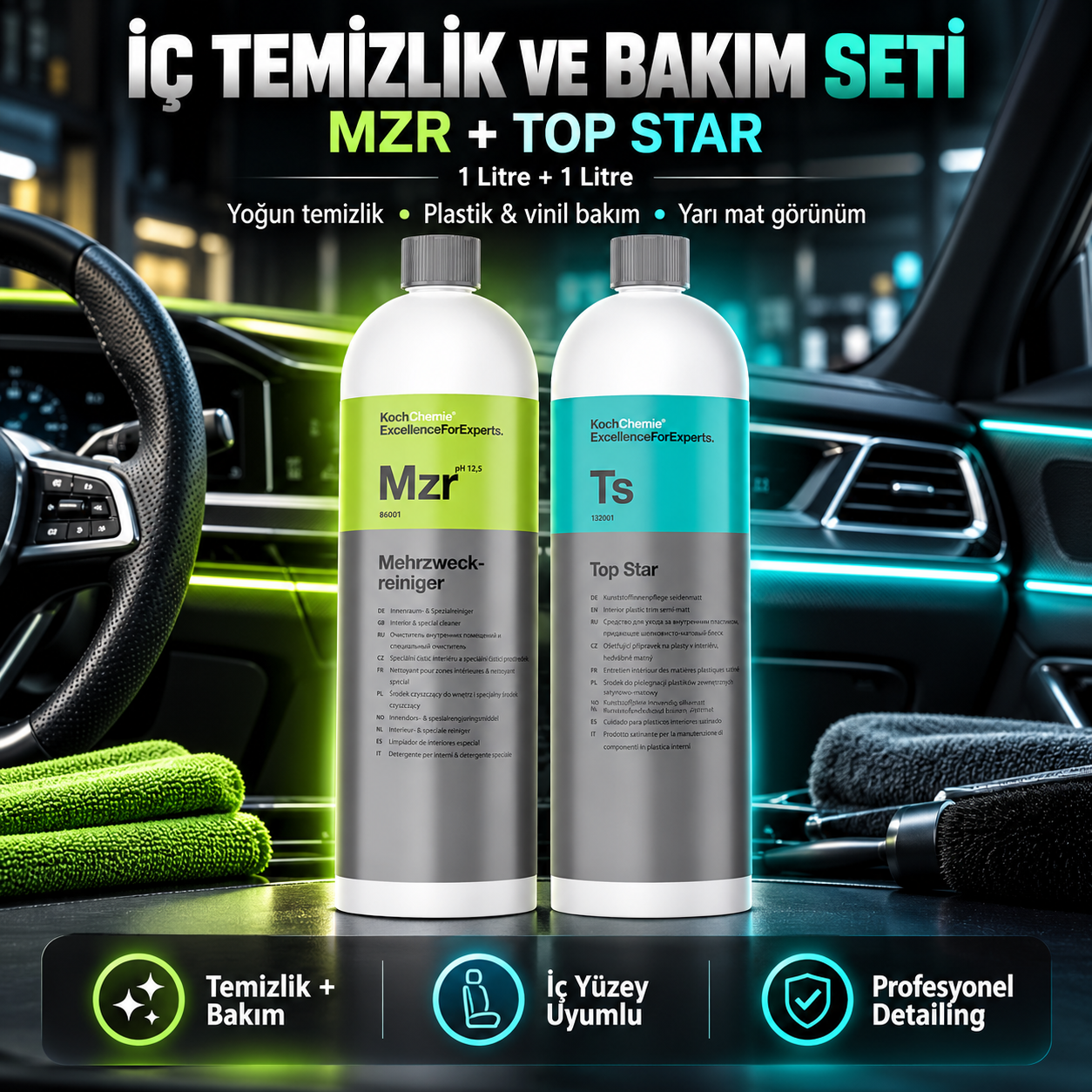 Koch Chemie Mehrzweckreiniger + Top Star İç Temizlik ve Bakım Seti