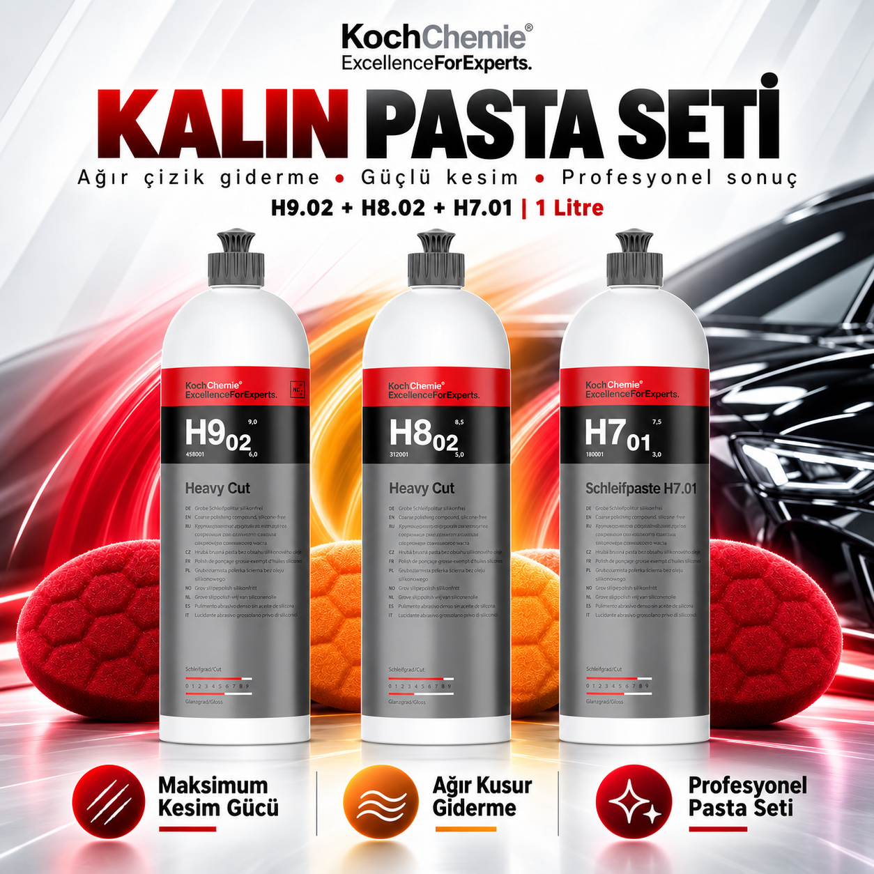 Koch Chemie H9.02 + H8.02 + H7.01 Kalın Pasta Seti 1 Litre